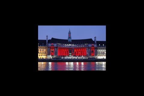 County Hall turns red